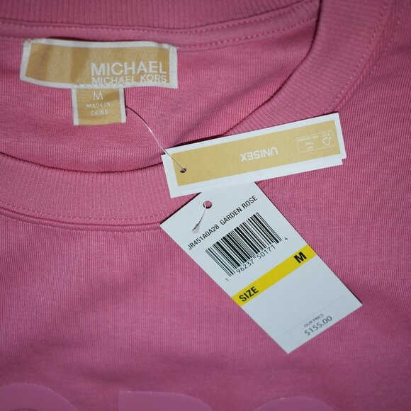 Michael Kors Men's KORS Wet 3D Logo Crewneck Sweatshirt CORAL M OVERSIZE / LARGE - Picture 6 of 12